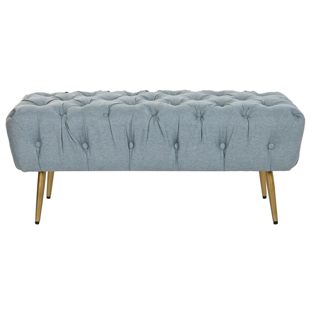 Banquette DKD Home Decor 103 x 46 x 42 cm Bleu Doré Métal