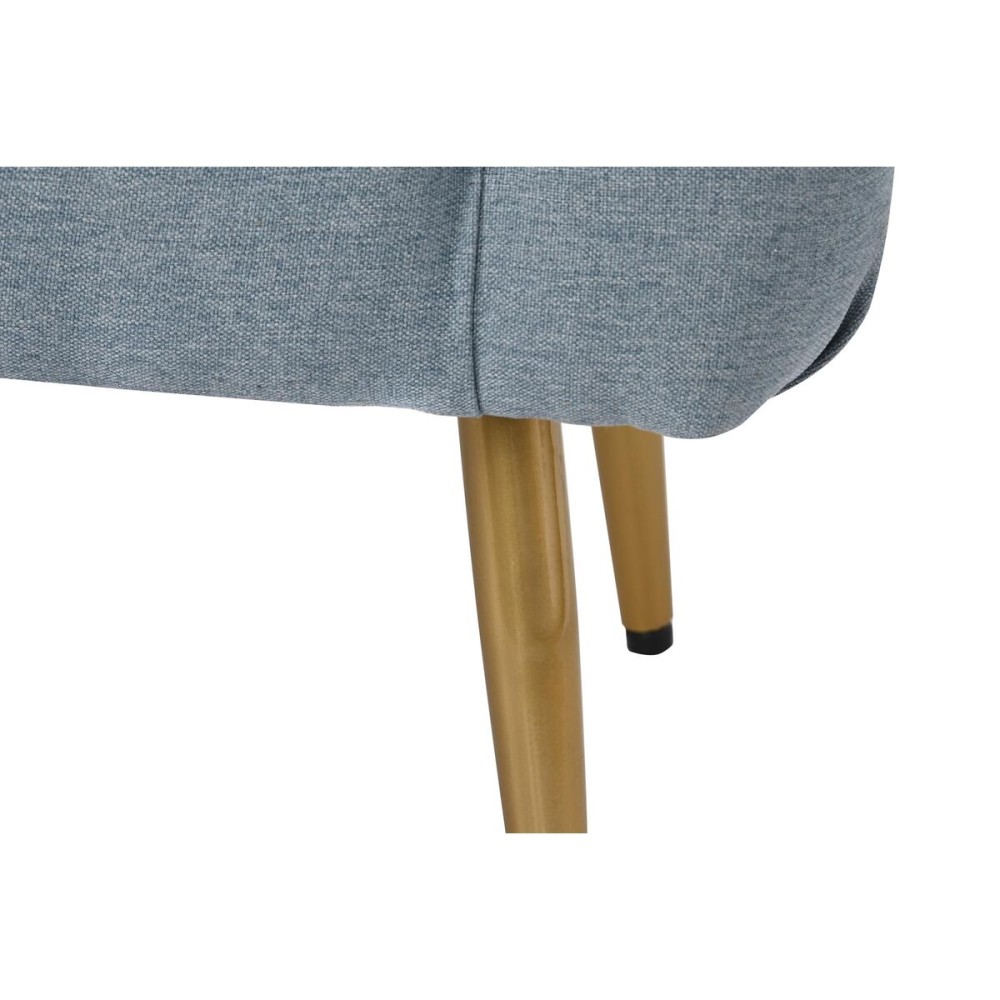 Banquette DKD Home Decor 103 x 46 x 42 cm Bleu Doré Métal