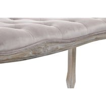 Banquette DKD Home Decor Rose Naturel Rose clair Polyester Bois Bois d'hévéa 112 x 38 x 48 cm