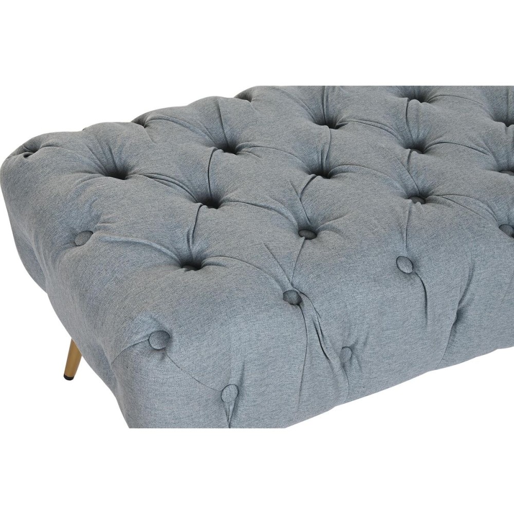 Banquette DKD Home Decor 103 x 46 x 42 cm Bleu Doré Métal