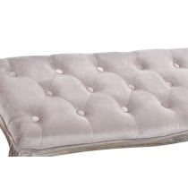 Banquette DKD Home Decor Rose Naturel Rose clair Polyester Bois Bois d'hévéa 112 x 38 x 48 cm