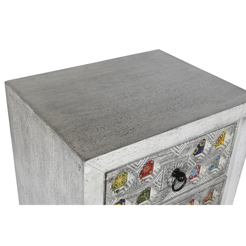 Chest of drawers DKD Home Decor White Grey Ceramic Mango wood Indian Man 45 x 35 x 107 cm