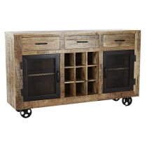 Buffet DKD Home Decor Noir Gris Métal Brun foncé Bois de manguier (150 x 43 x 90 cm)