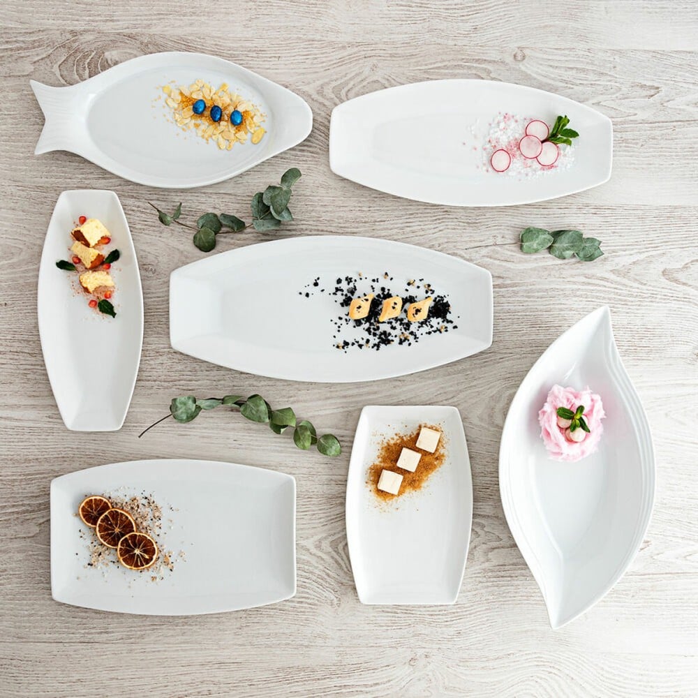 Plat à Gratin Quid Gastro Blanc Céramique 35,5 x 15,8 x 2,8 cm (6 Unités) (Pack 6x)