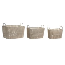 Set de basket DKD Home Decor Beige Métal 39 x 29 x 31 cm 3 Pièces