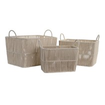 Set de basket DKD Home Decor Beige Métal 39 x 29 x 31 cm 3 Pièces