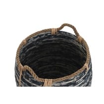 Korb-Set DKD Home Decor Weiß Schwarz Boho 56 x 56 x 60 cm 52 x 52 x 60 cm Kunststoff 3 Stücke