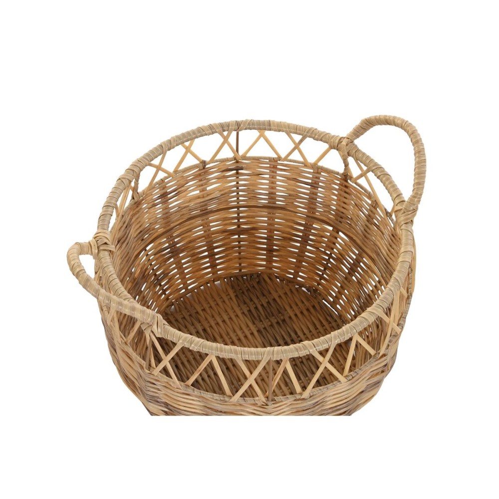 Set de basket DKD Home Decor Naturel Métal Polyéthylène 38 x 38 x 34 cm 38 x 38 x 27 cm 3 Pièces