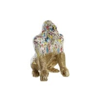 Decorative Figure DKD Home Decor 28,5 x 26,5 x 41 cm Golden Multicolour Gorilla