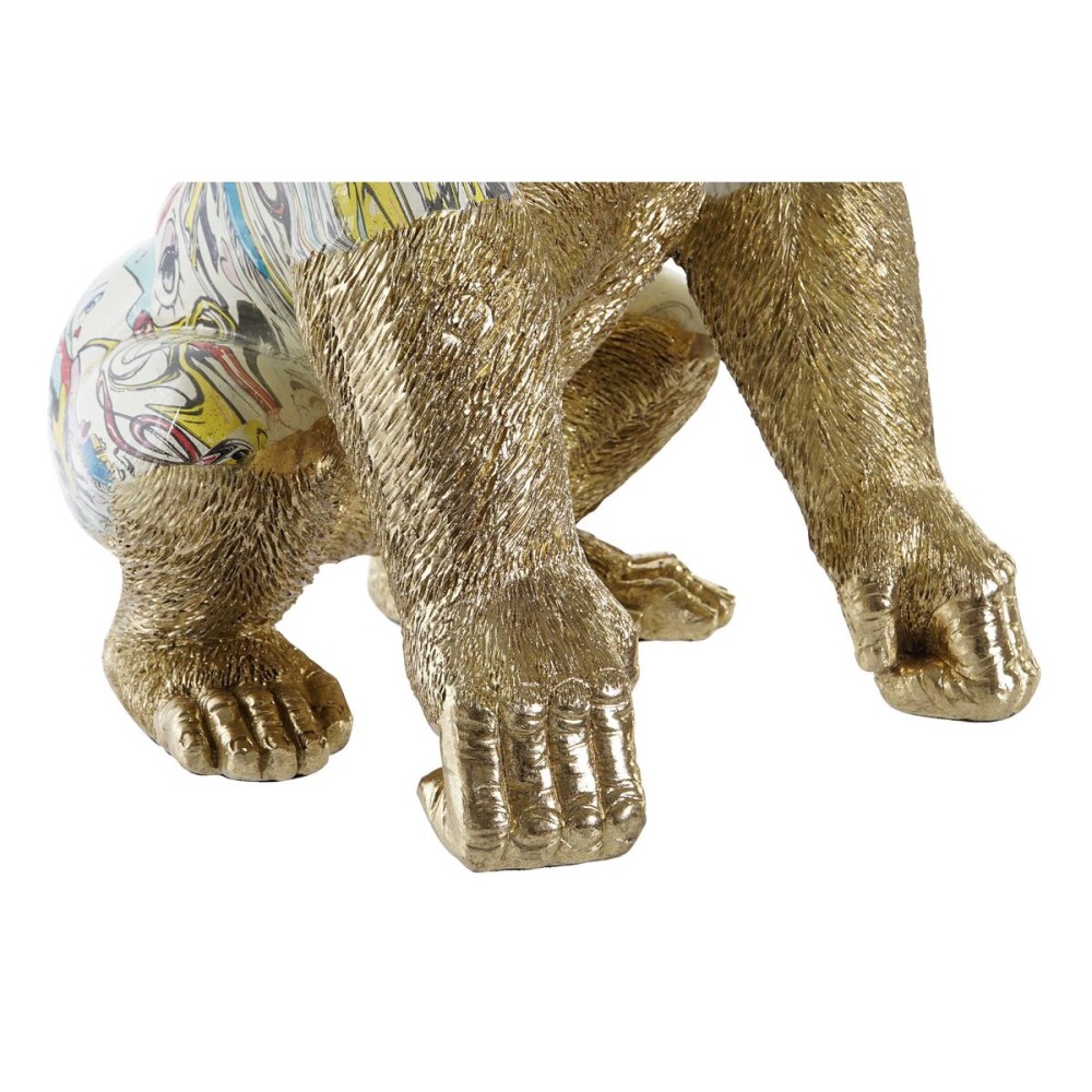 Deko-Figur DKD Home Decor 28,5 x 26,5 x 41 cm Gold Bunt Gorilla