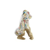 Decorative Figure DKD Home Decor 28,5 x 26,5 x 41 cm Golden Multicolour Gorilla