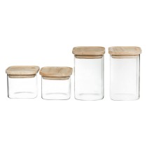 Set mit 4 Kanistern Secret de Gourmet Küche Stapelbar Glas