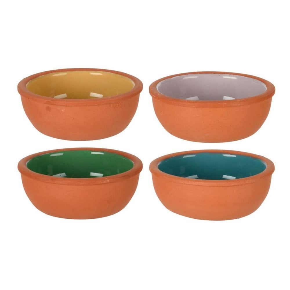 Schalenset Excellent Houseware Steingut Aperitif Terrakotta 4 Stücke 150 ml Ø 10,4 x 4,2 cm