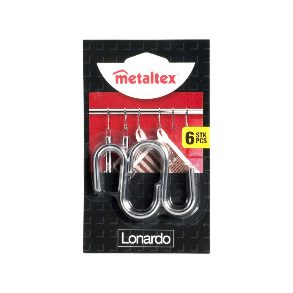 Hook for hanging up Metaltex Lonardo Chromed Metal 6,5 cm 6 Pieces