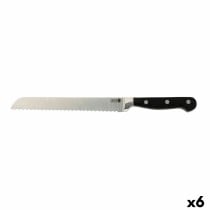 Bread Knife Quid Professional Inox Chef Black Metal 20 cm (Pack 6x)