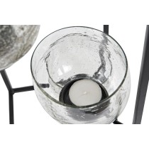 Bougeoir DKD Home Decor Verre Noir Transparent 18 x 18 x 76 cm Fer