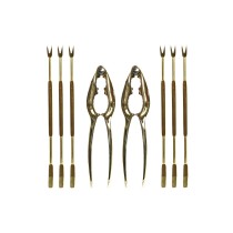 Meeresfrüchte-Set DKD Home Decor Gold Edelstahl 8 Stücke 3 x 3 x 15 cm