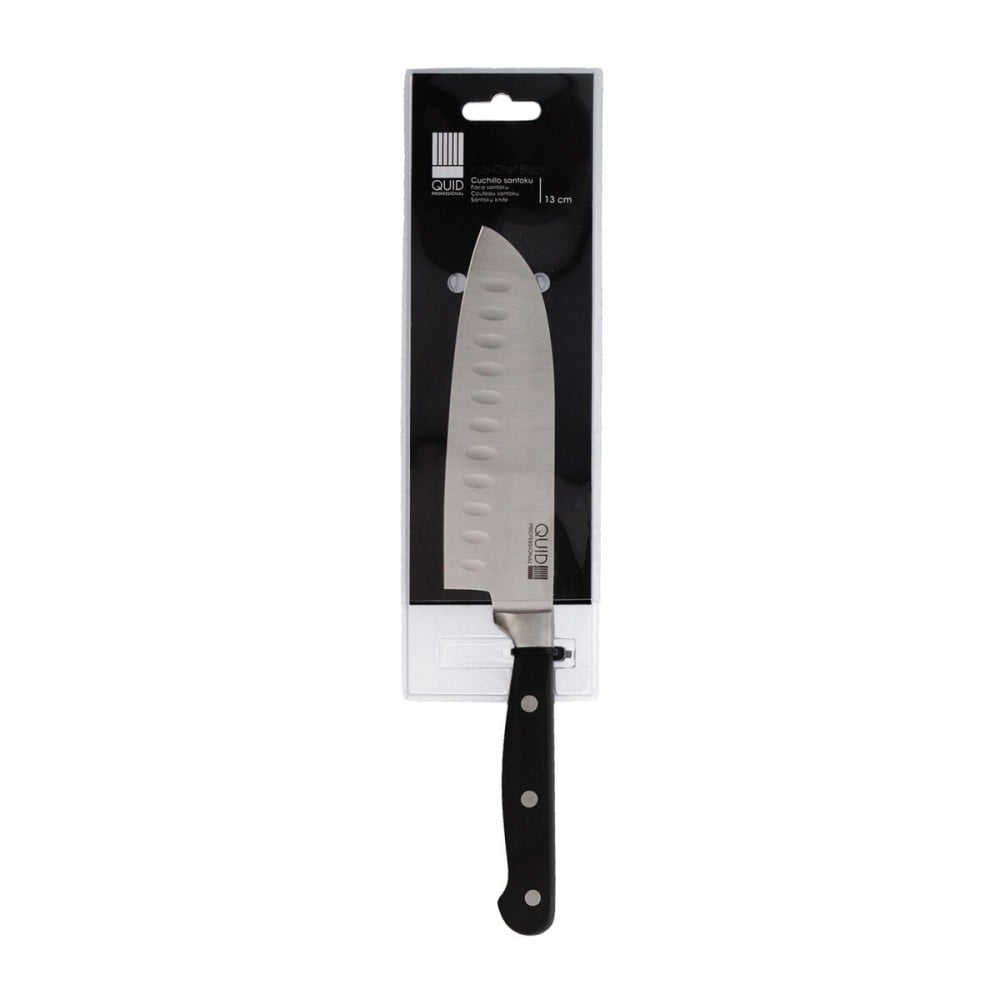 Couteau Santoku Quid Professional Inox Chef Black Noir Métal (13 cm) (Pack 10x)