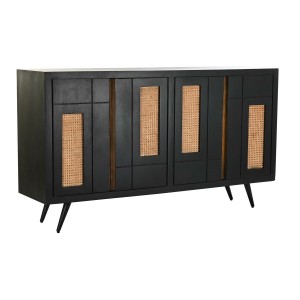 Anrichte DKD Home Decor Schwarz Rattan Mango-Holz (160 x 40 x 90 cm)