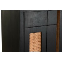 Anrichte DKD Home Decor Schwarz Rattan Mango-Holz (160 x 40 x 90 cm)