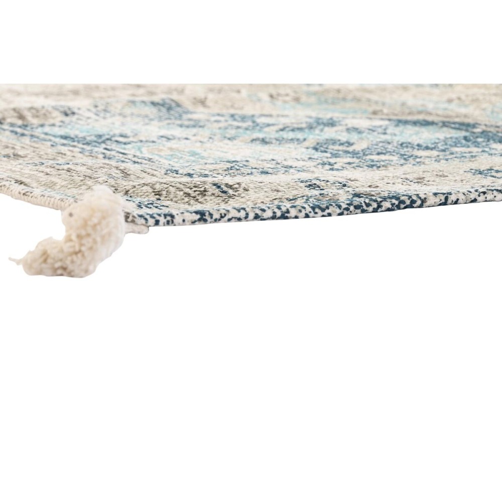 Tapis DKD Home Decor Finition vieillie Bleu Coton Arabe (120 x 180 x 1 cm)