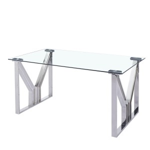 Dining Table DKD Home Decor Crystal Steel (180 x 90 x 75 cm)