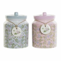 Boîte DKD Home Decor Fleurs 15,5 x 15,5 x 21 cm (2 Unités)