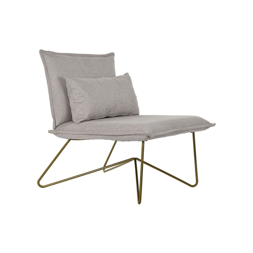 Fauteuil DKD Home Decor 66 x 78 x 75 cm Beige Doré Métal