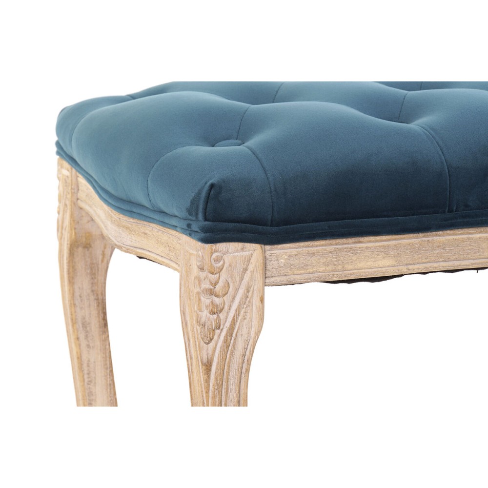 Bench DKD Home Decor Polyester Velvet Rubber wood Green (110 x 37 x 49 cm)