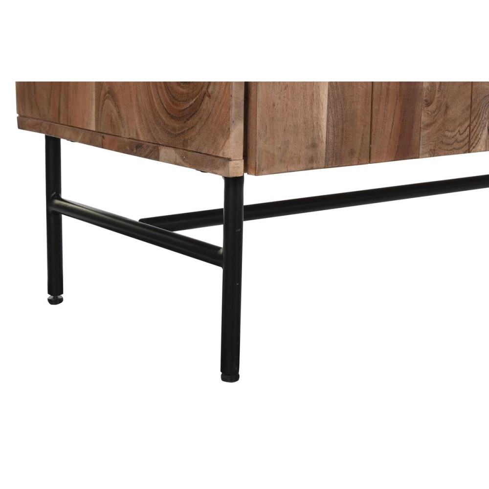 Sideboard DKD Home Decor 142 x 40 x 81 cm Black Metal Brown Acacia