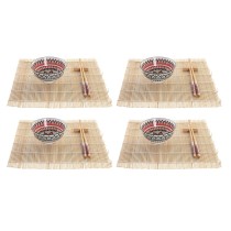 Sushi-Set DKD Home Decor 14,5 x 14,5 x 31 cm Bunt Mandala Steingut Orientalisch (16 Stücke)