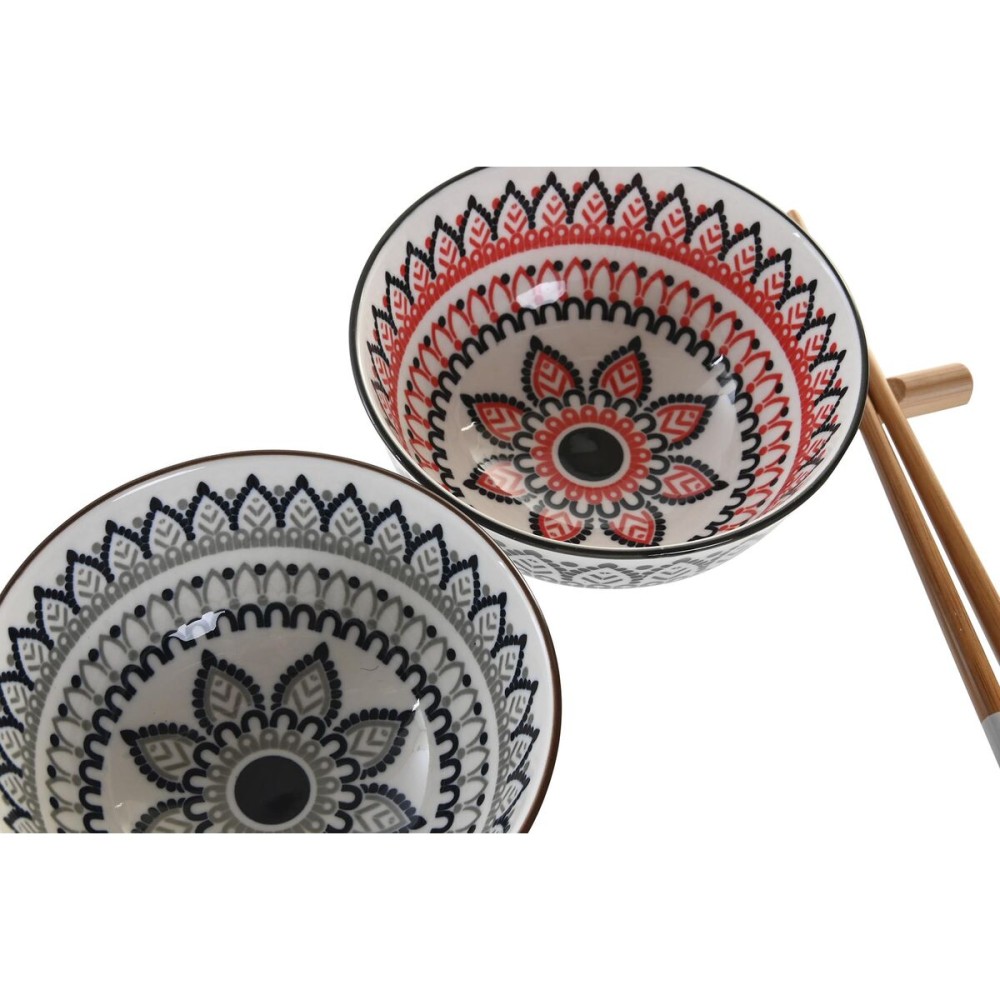 Sushi-Set DKD Home Decor 30 x 21 x 7 cm Bunt Mandala Steingut Orientalisch (6 Stücke)