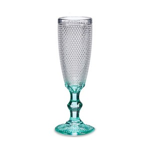 Coupe de champagne Vivalto Transparent Turquoise verre 185 ml Points (6 Unités)