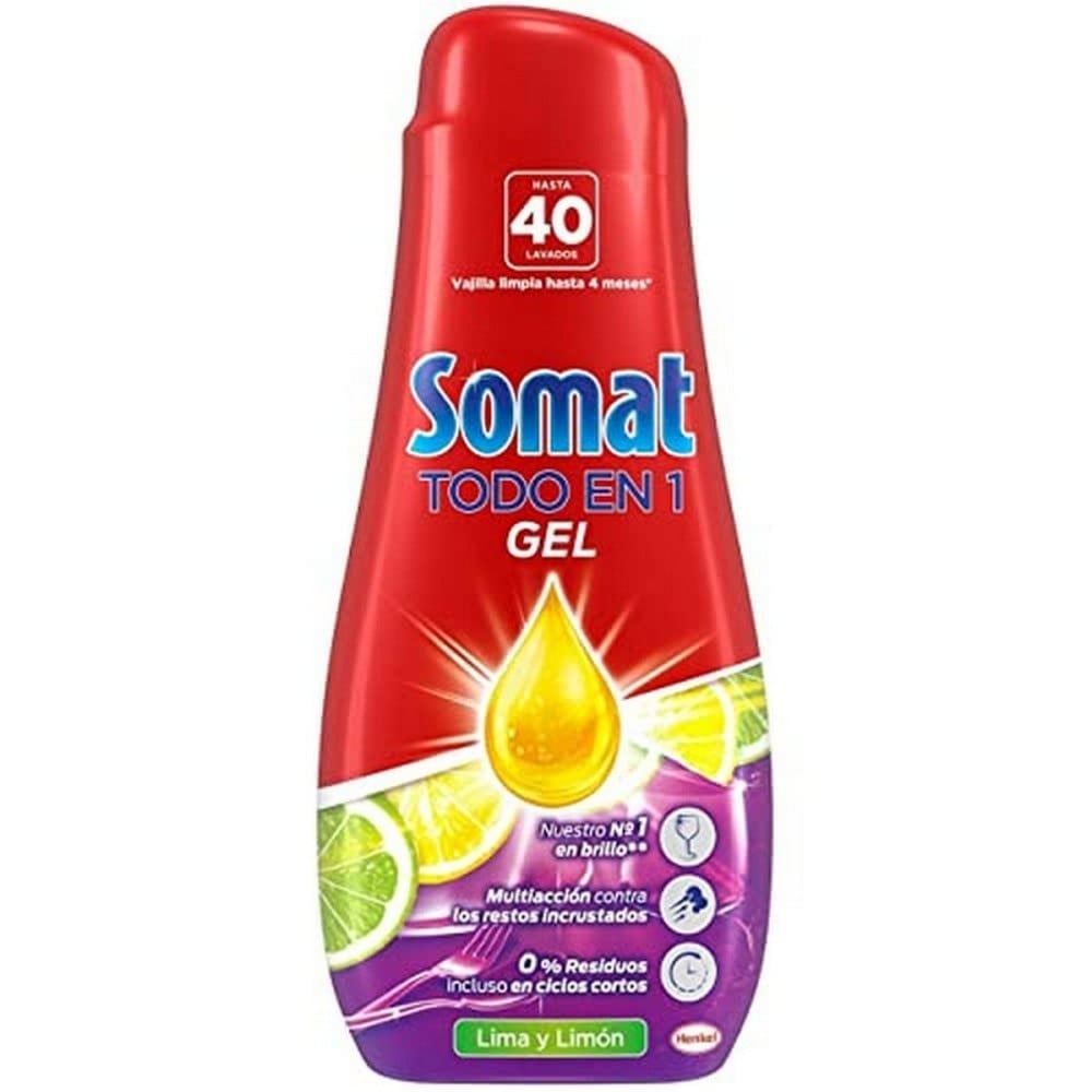 Geschirrspülmittel Somat Zitronengelb 720 ml Alles in einem 40 Waschgänge