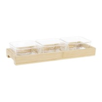 Tablett für Snacks DKD Home Decor 31,5 x 11 x 6 cm Kristall natürlich 280 ml