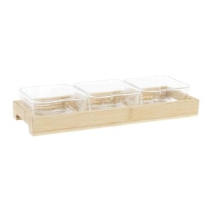 Plateau apéritif DKD Home Decor 31,5 x 11 x 6 cm Verre Naturel 280 ml