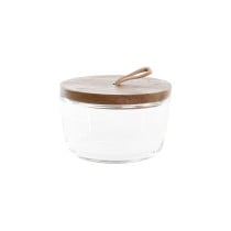 Set mit 2 Kanistern DKD Home Decor 20,5 x 10,5 x 7 cm Kristall Braun Durchsichtig Akazienholz 240 ml