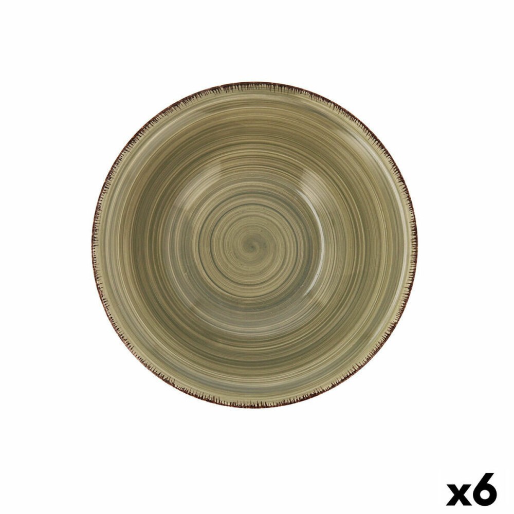 Bowl Quid Natura Vita Ceramic Green (18 cm) (Pack 6x)