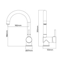 Mischbatterie EDM 01127  a7200-x Silberfarben Edelstahl Messing Zink Spülbecken