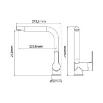 Mischbatterie EDM 01126 Calella Silberfarben Edelstahl Messing Zink Spülbecken