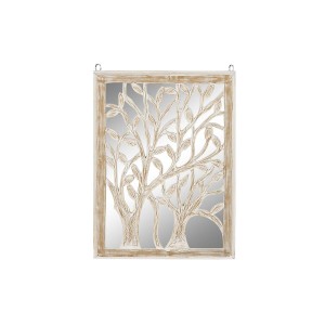 Décoration murale DKD Home Decor Miroir Arbre Blanc Bois MDF (45 x 2,5 x 65 cm)