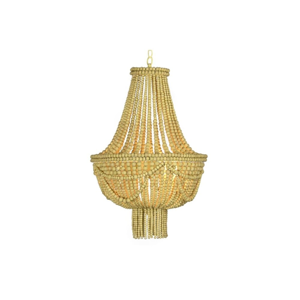 Ceiling Light DKD Home Decor Metal Brown Yellow 40 W MDF Wood (40 x 40 x 60 cm)