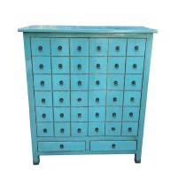 Caisson à Tiroirs DKD Home Decor Bleu Bois Oriental Laqué 102 x 42 x 120 cm