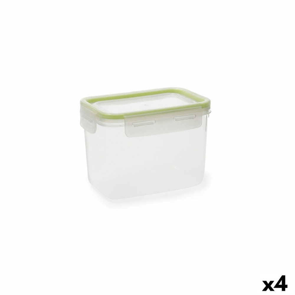 Lunchbox hermetisch Quid Greenery Durchsichtig Kunststoff rechteckig 1,05 L (4 Stück)