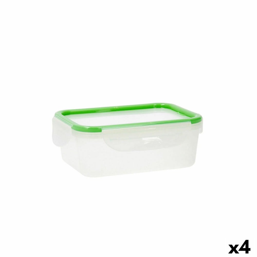 Boîte à lunch Quid Greenery 1 L Transparent Plastique 13 x 18 x 6,8 cm - 1 L (4 Unités) (Pack 4x)