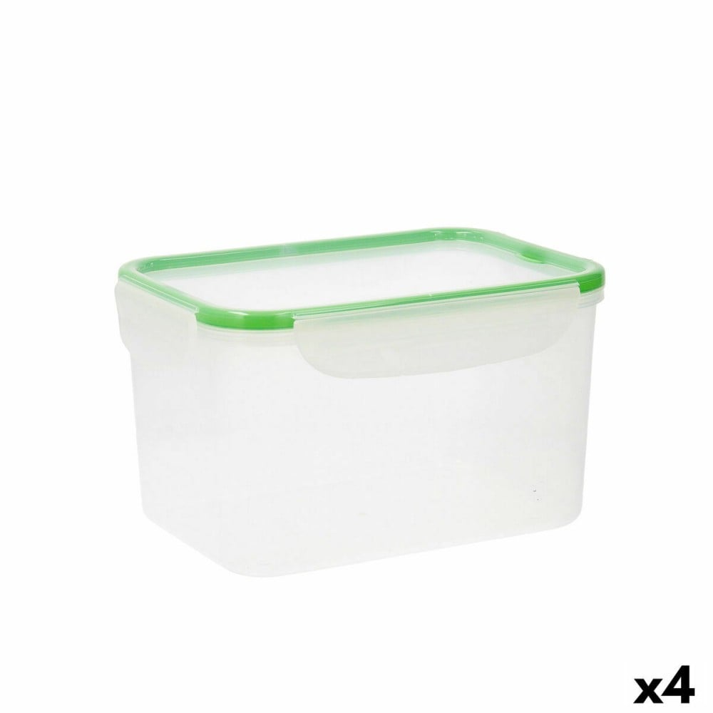 Lunch box Quid Greenery 2,8 L Transparent Plastic (4 Units) (Pack 4x)