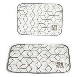 Table Mat 33 x 0,3 x 48 cm Grey White (12 Units)