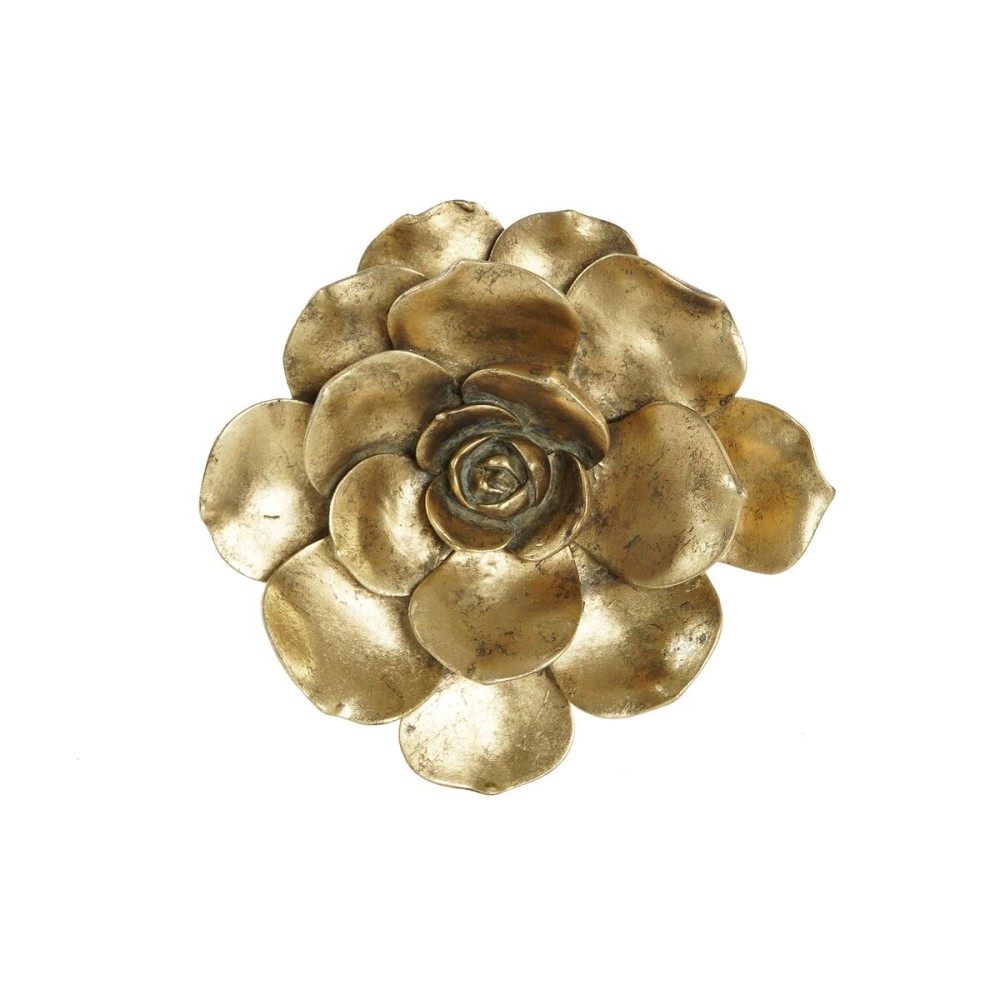 Wanddekoration DKD Home Decor Gold Blume 19,5 x 5,5 x 19,5 cm