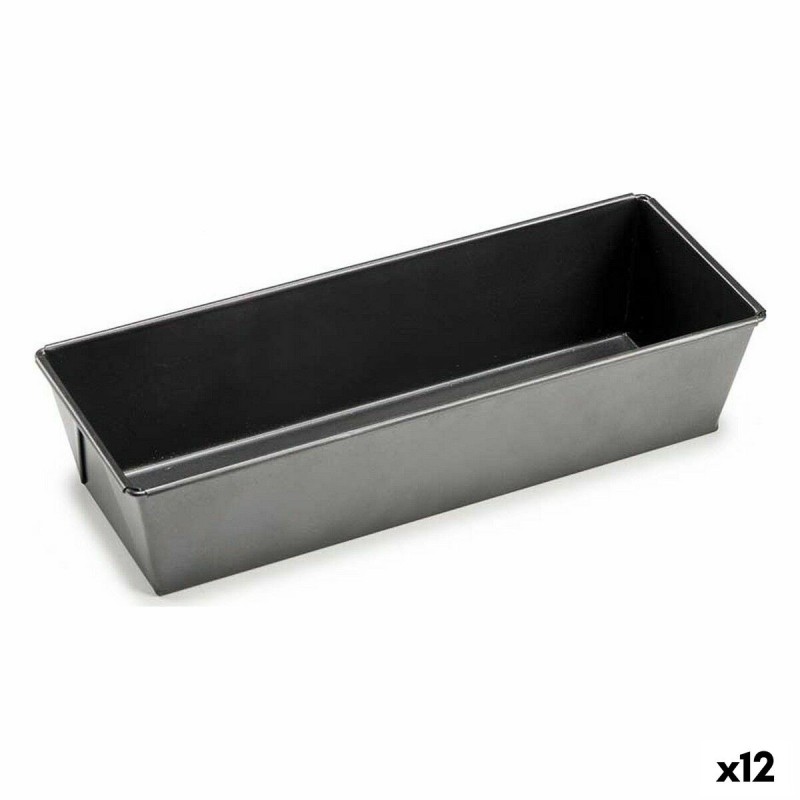 Moule rectangulaire Gris foncé Métal Acier au carbone 11,5 x 7,7 x 31 cm (12 Unités)