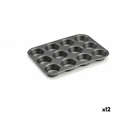 Gebäckbackform Kinvara CK57179 Dunkelgrau Metall Kohlenstoffstahl 20 x 2 x 26 cm (12 Stück)